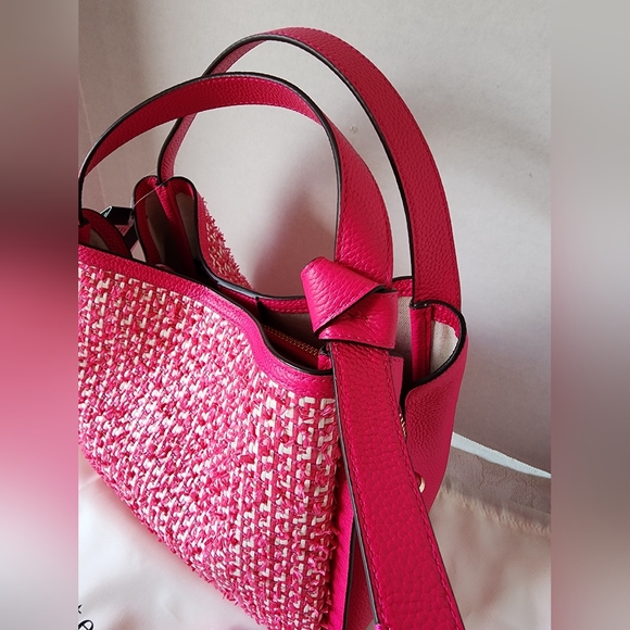 ✨️NWT✨️Kate Spade Limited Edition, 2Way Raffia Tweed Satchel, Triple Compartment - Picture 9 of 14